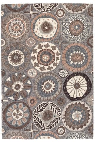 Merry Go Round Hand Micro Hooked Wool Rug | Neutral