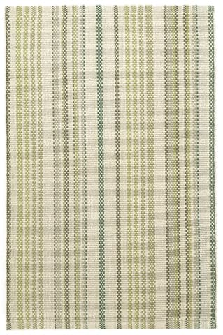 Oslo Stripe Handwoven Cotton Rug | Green