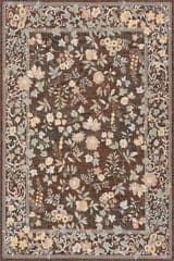 Isolated view of Brown Runner Elizaya Transitional Floral Indoor/Outdoor Rug, showcasing its design