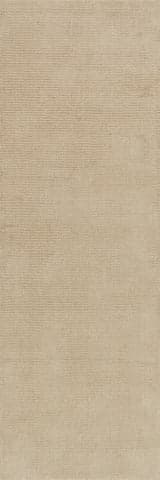 Isolated view of Beige Runner Crosby Solid Wool Rug by Nate Berkus, showcasing its design