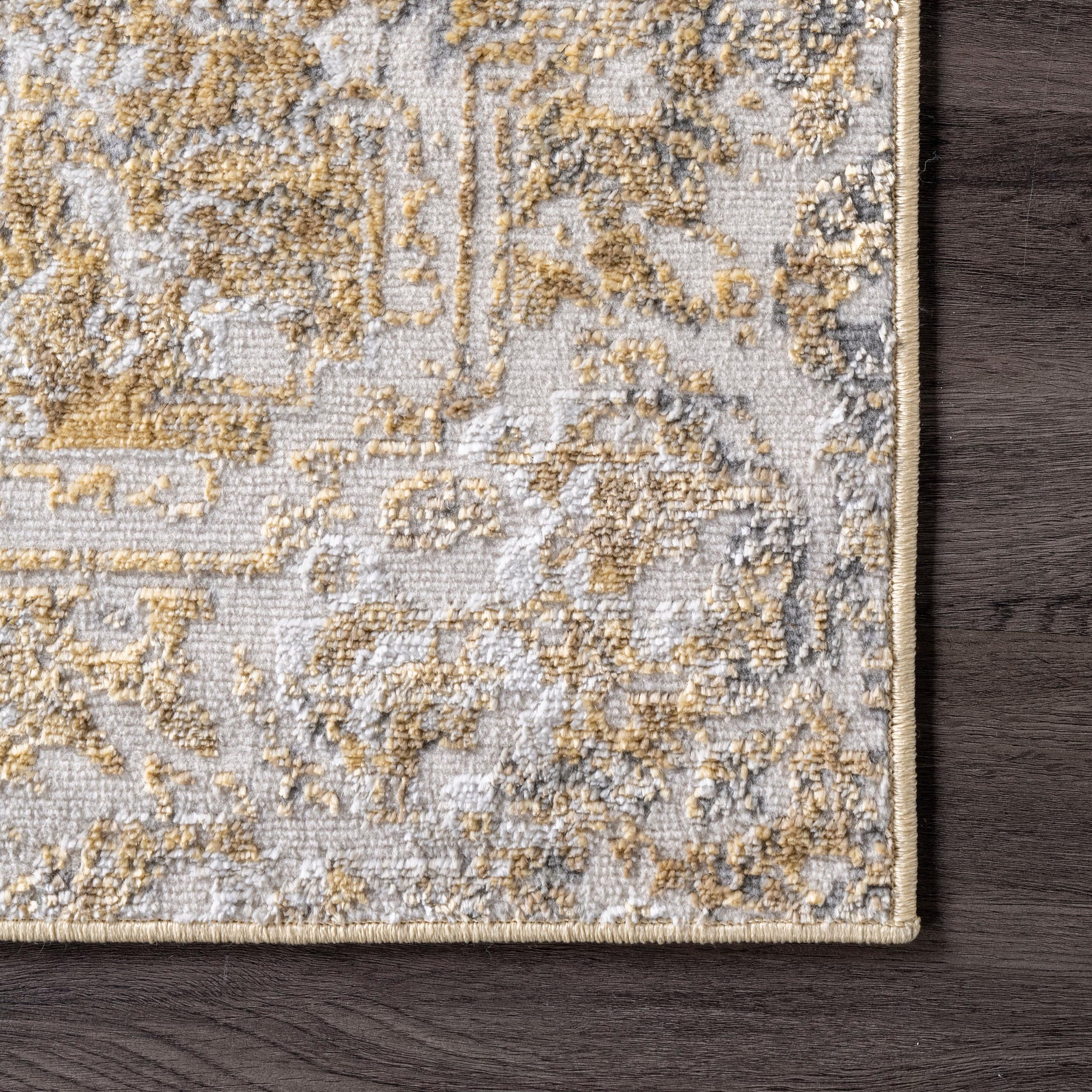 Inlay Medallion Rug | Gold – Rugs USA