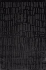 Isolated view of Black Rectangle Summit Plush Textured Washable Rug, showcasing its design