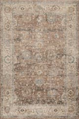 Isolated view of Brown Runner Rada Traditional Vintage Floral Rug, showcasing its design