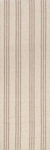 Isolated view of Ivory Runner Hawthorn Striped Wool Rug, showcasing its design