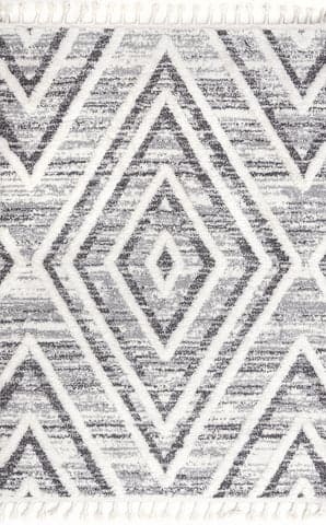 Isolated view of Grey Rectangle Andi Raised Diamonds Rug, showcasing its design