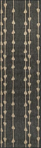 Isolated view of Charcoal Runner Raindrop Cascade Indoor/Outdoor Rug, showcasing its design
