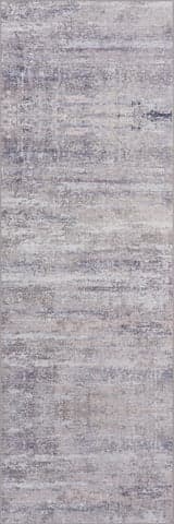 Isolated view of Grey Runner Glacier Abstract Washable Rug, showcasing its design
