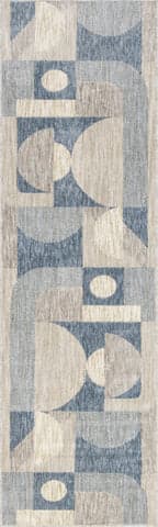 Isolated view of Blue Runner Salia Renewed Moons Rug, showcasing its design