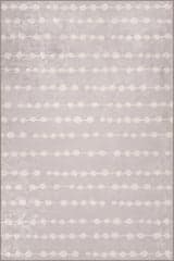 Isolated view of Grey Rectangle Valti Bohemian Polka Dot Washable Rug, showcasing its design