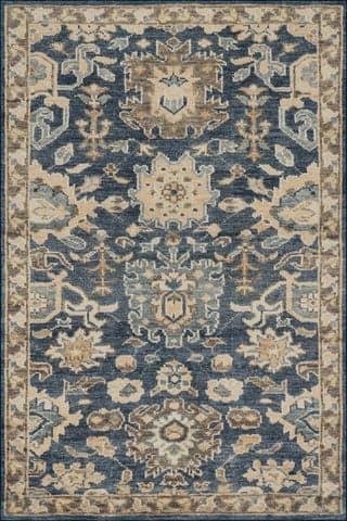 Isolated view of Navy Rectangle Camille Washable Rug, showcasing its design