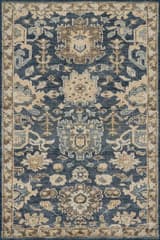 Isolated view of Navy Rectangle Camille Washable Rug, showcasing its design