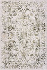 Isolated view of Green Rectangle Charlisa Washable Faded Snowflake Rug, showcasing its design