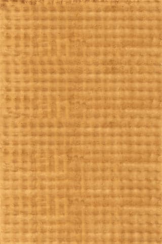Isolated view of Gold Rectangle Ivana Checkered Plush Cloud Washable Rug, showcasing its design