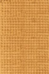 Isolated view of Gold Rectangle Ivana Checkered Plush Cloud Washable Rug, showcasing its design