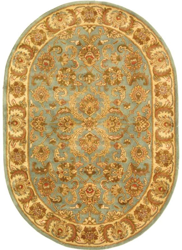 5x7 oval persian area rugs blue beige wool oriental actual size 4 6 x 